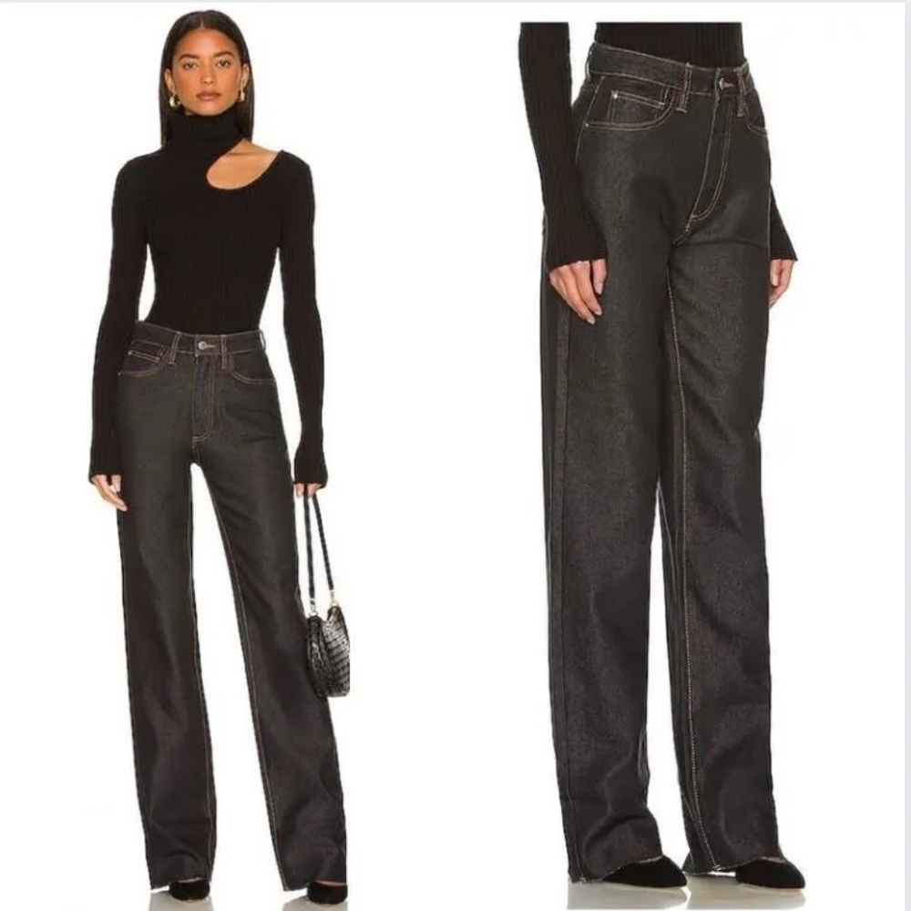 WeWoreWhat NWT High Rise Dad Jean in Dani Blue & Black